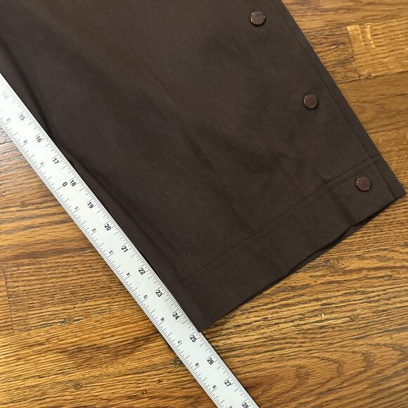 HUGO BOSS Womens Tapika Ankle Trousers Size 12 Dark Brown Stretch Cotton - Picture 14 of 16